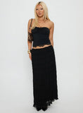 Brownie Points Lace Trim Strapless Top Black