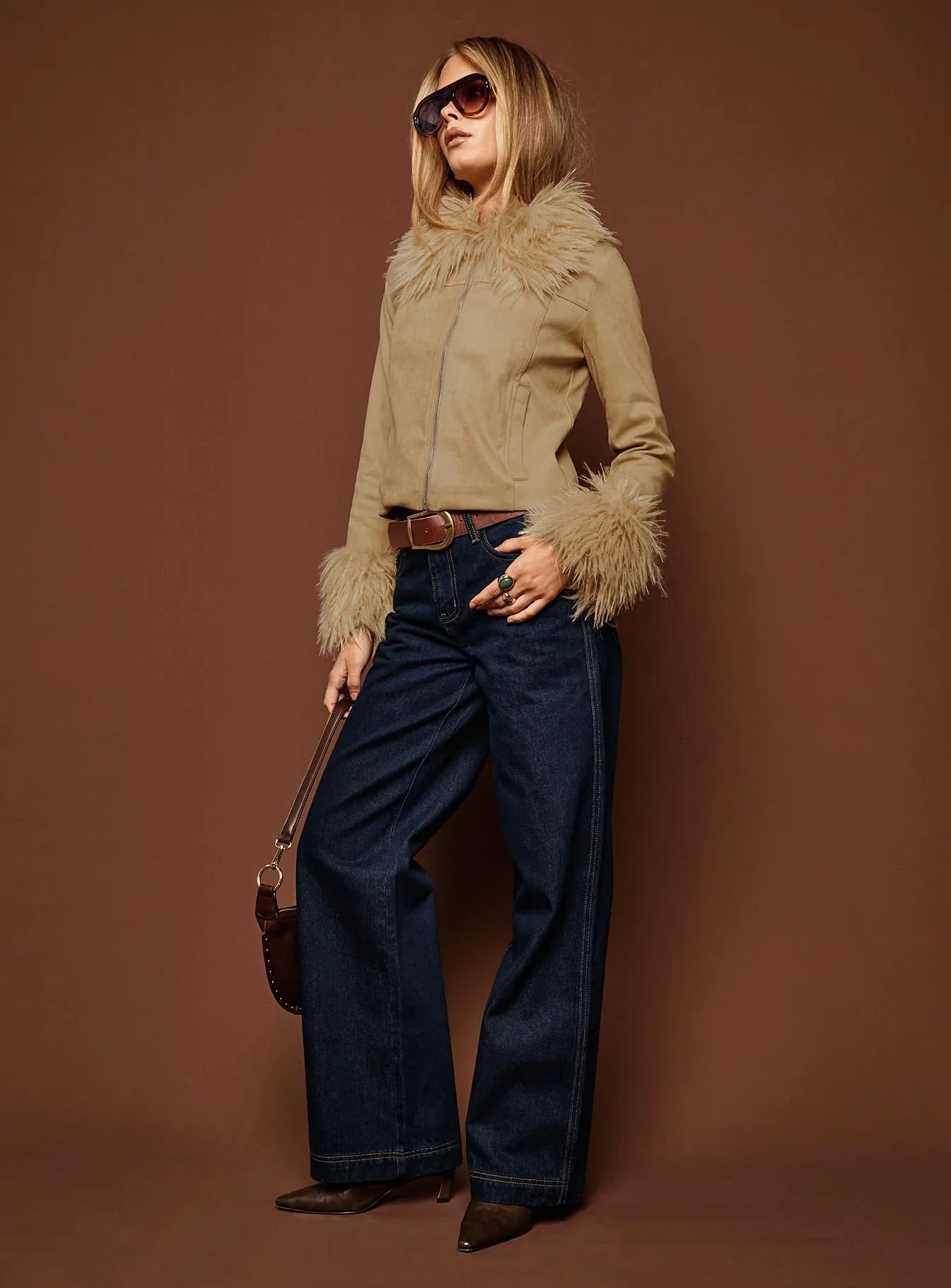 Jankins Mid Rise Baggy Jeans Dark Blue Wash
